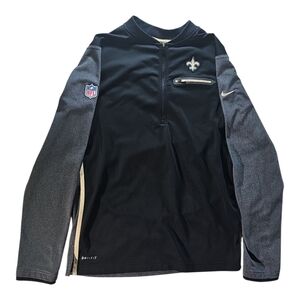 Men’s Small Nike Dri-FIT New Orleans Saints Half-Zip NFL Onfield Shirt